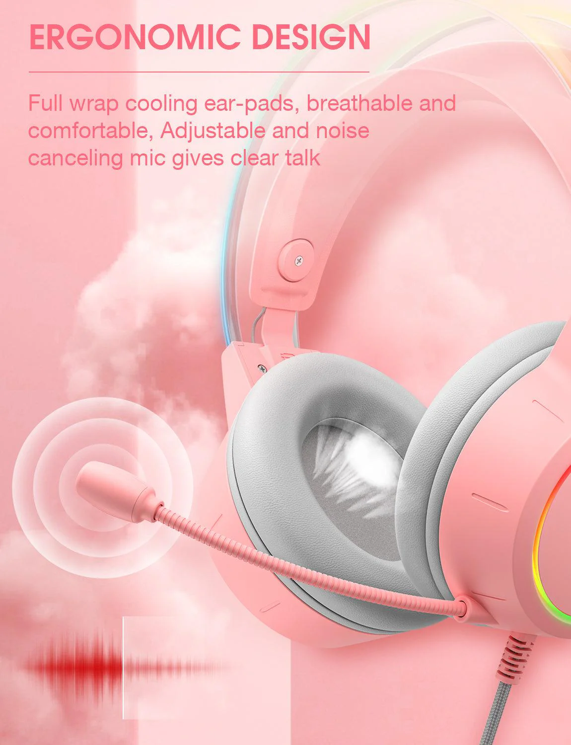 ONIKUMA X15 PRO RGB Gaming Headset – 50mm Hoparlör, Gürültü Engelleme Mikrofonu, PC, Xbox ve PS4 Uyumlu